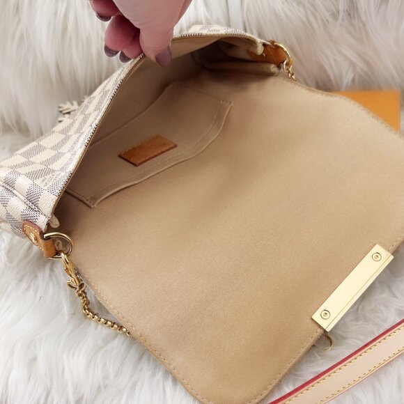 Louis Vuitton Favorite bag in Damier Azur with Box, added crossbody strap - Picture 14 of 17